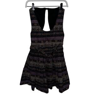 Vintage purple western pleaded fit flare dress